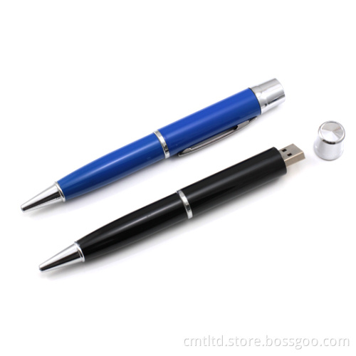 Pen USB Flash Drive, Cap Executive with Dome Label and Epoxy on Cap (PU007)